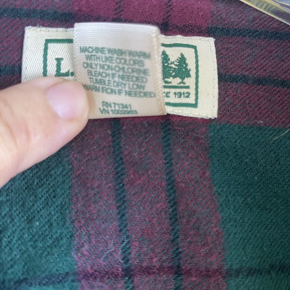 L.L.‎ Bean Flannel Shirt Men's Sz XL Bright Plaid Long Sleeve 100% Cotton - Picture 5 of 10
